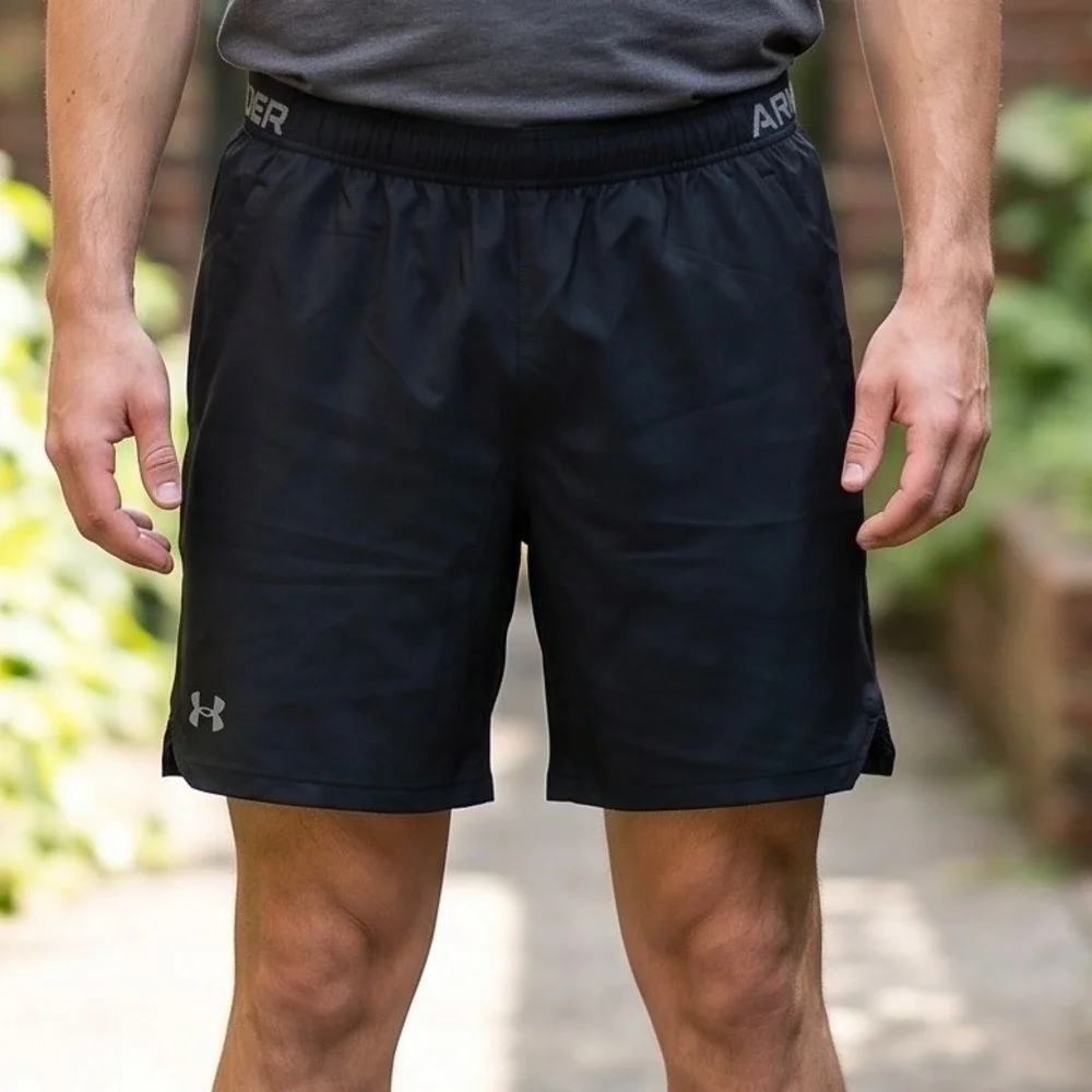 Under Armour Mens Black Fitted Athletic Training Running Shorts New With Tags